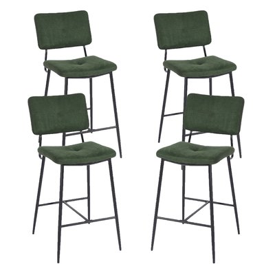 Lot de 4 tabourets de bar en tissu industriel,INDEPENDENCE MEUBLES COSY
