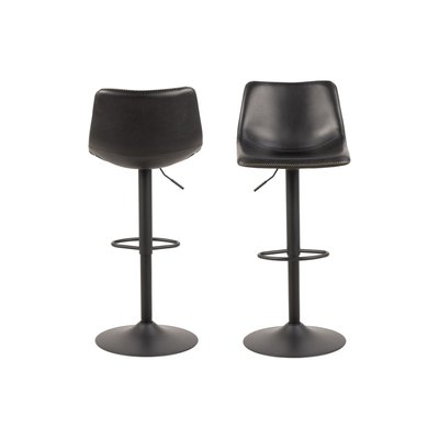 Tabourets de bar simili piétement tulipe métal noir (lot de 2) - JACK HELLIN, DEPUIS 1862