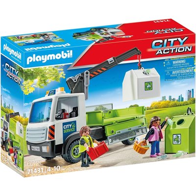 Camion-grue de recyclage de verre PLAYMOBIL