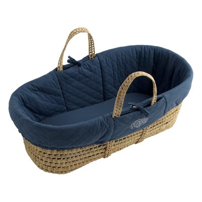 Couffin bébé en fibres naturelles avec habillage tissu SAUTHON
