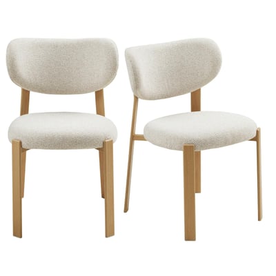 Chaise bois et tissu sable (lot de 2) AMSTERDAM PIER IMPORT