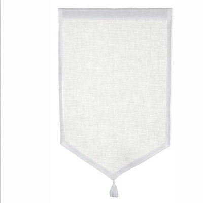Petits voilages en 100% lin avec pointe et pompon SUD ETOFFE