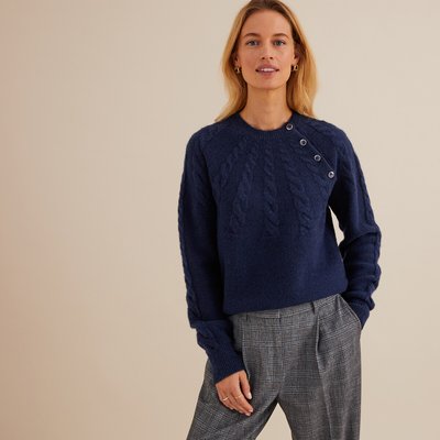 Pull torsade bleu marine femme La Redoute