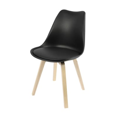 Chaise Scandinave Noire Avec Coussin DECORATIE