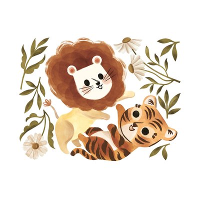 Grand sticker jeu tigre et lion FELIDAE LILIPINSO