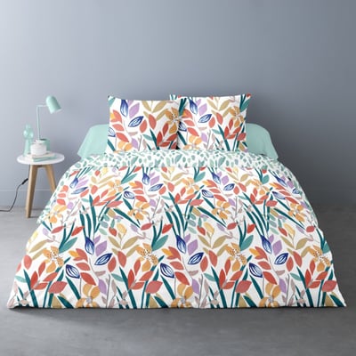 Housse de couette 240x220 THALIA + 2 taies Percale de coton DECORATIE
