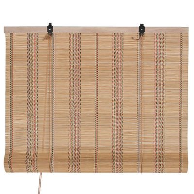 Store enrouleur intérieur en bambou et fils multicolores 60x2x175cm WADIGA