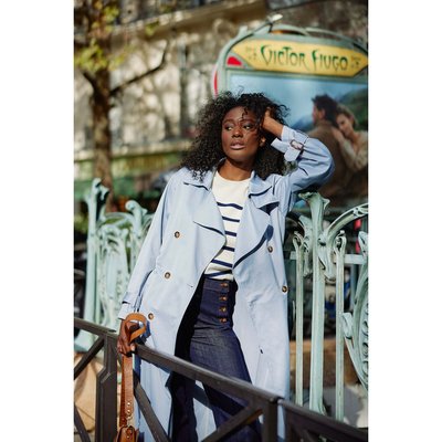 Trench bleu ciel femme outlet