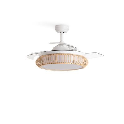 Ventilateur plafondsilencieux40 avec eclaraige avec Wi-Fi WIND CLEAR RATTAN CREATE