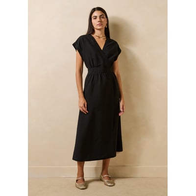 Robe longue cintrée à cache-cœur LA FEE MARABOUTEE