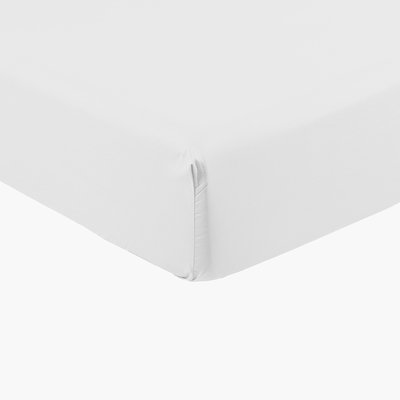 Drap housse percale de coton NEO CARRE BLANC