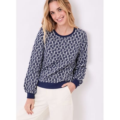 Sweat col rond maille jacquard BASILIE PRINCESSE NOMADE