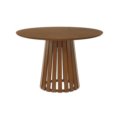 Table à manger ronde bois d'hévéa placage chêne 4 places ANGÈLE SWEEEK