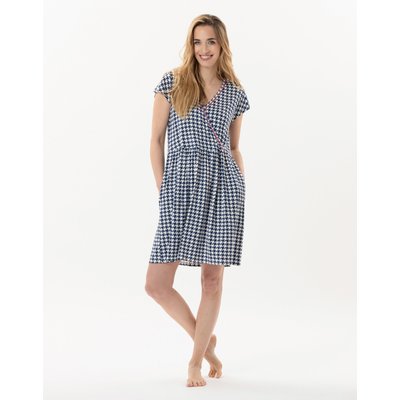 Robe imprimée pied de poule en viscose élasthanne ROSIE 740 LE CHAT