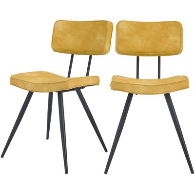 Lot de 2 chaises en cuir synthétique / - TEXAS RENDEZ-VOUS DÉCO