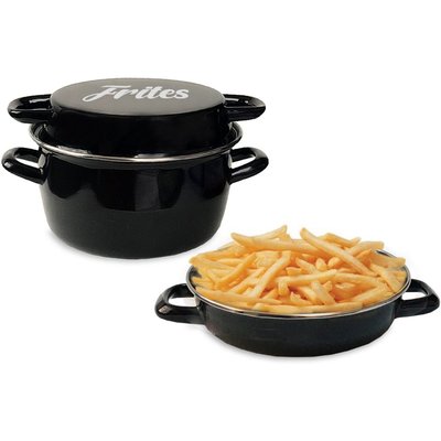Friteuse email noire avec couvercle BAUMALU