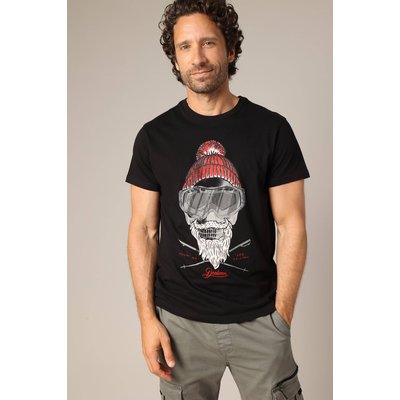 T-shirt en 100% coton avec illustration originale d’un skieur barbu au style vintage. PABLO DEELUXE