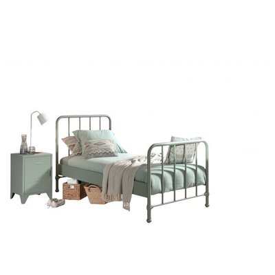 Lit et chevet 90x200 vert Bronxx VIPACK