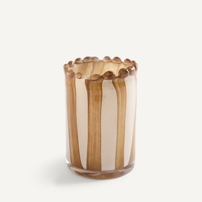 Vase rayé en verre soufflé, hauteur 19 cm, SUGAR AM.PM