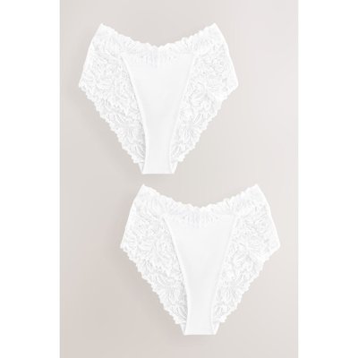 Culotte taille haute en dentelle, lot de 2 NEXT