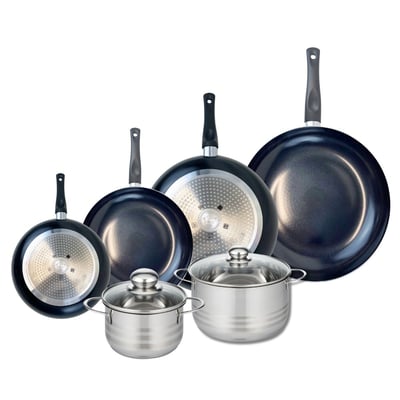 4 poêles 20/24/28/32cm + 2 faitouts 16/20cm PRIMA BRILLANT ELO