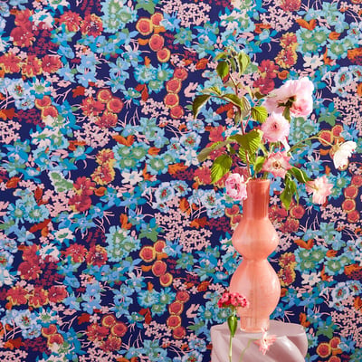 Wildflower Meadow Lapis and Aquamarine Wallpaper HARLEQUIN X SOPHIE ROBINSON