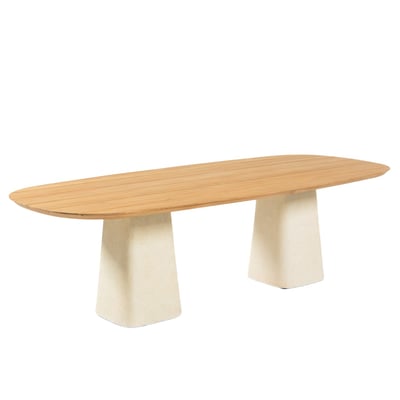Table de jardin en teck et ciment, TIAGO GESCOVA