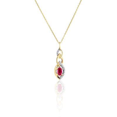 Collier en or 375, rubis et diamant CLEOR