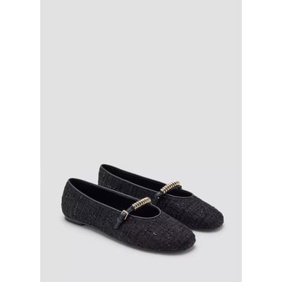 Ballerines en tweed avec détail métallique MANGO