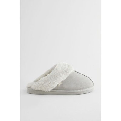 Chaussons mules en daim synthétique NEXT