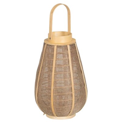 Lanterne en bois et jute 26x26x41cm WADIGA
