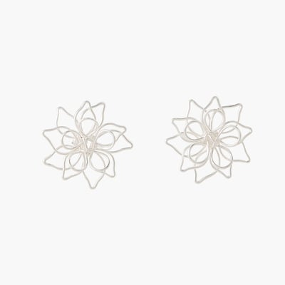 Boucles d'oreilles fleurs argentées BALABOOSTE