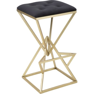Tabouret de bar métal et verre capitonné GLAM RECOLLECTION