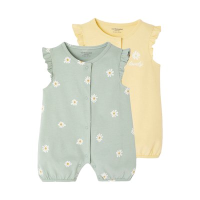 Lot de 2 combishorts de nuit fleuris VERTBAUDET