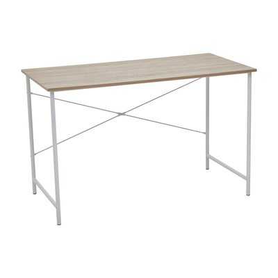 Industrial Style Desk in Natural Oak Effect with White Frame SO'HOME