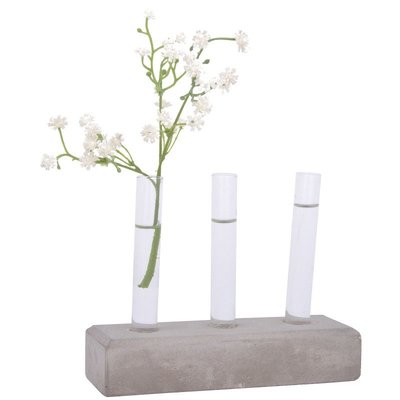 Vases en tube à essai Socle en béton ESSCHERT DESIGN