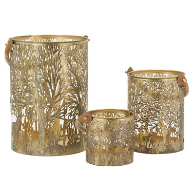 Lanternes en métal doré Cerf (lot de 3) AUBRY GASPARD