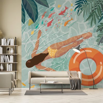Papier peint piscines lagon HEXOA