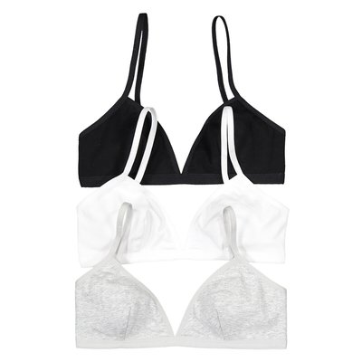 3er-Pack BHs, Triangel, Baumwolle LA REDOUTE COLLECTIONS