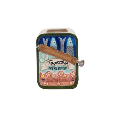 Vase en céramique boite de sardines, H11,5 cm ORNAMI
