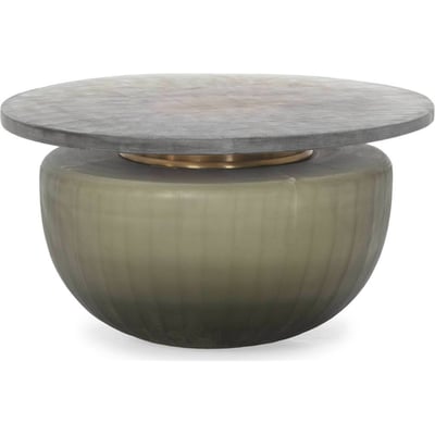 Table basse ronde en verre sculpté RECOLLECTION