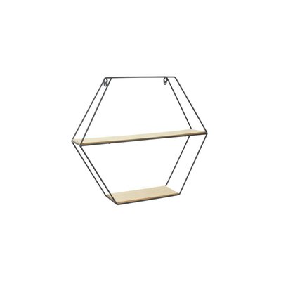 Etagère en bois et métal hexagonale 46 cm CMP
