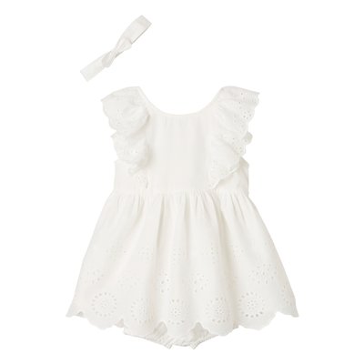 Ensemble de cérémonie robe, bloomer et bandeau VERTBAUDET