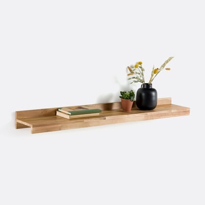 Hiba Wall Shelf in Solid Oak with Length 120cm LA REDOUTE INTERIEURS