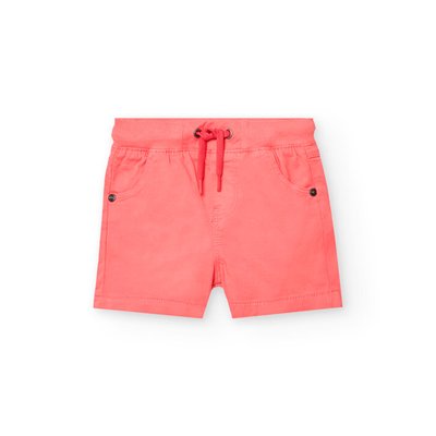 Bermuda uni en coton avec cordon de serrage BOBOLI