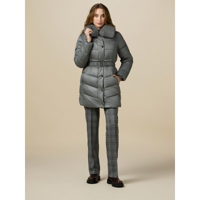 Veste rembourrée à longueur midi en 100% polyester avec des coutures horizontales OLTRE