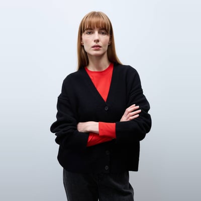 Cardigan boutonné manches longues en laine MONOPRIX