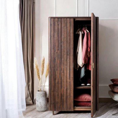 Armoire penderie bois recyclé brun QUEENSTOWN PIER IMPORT