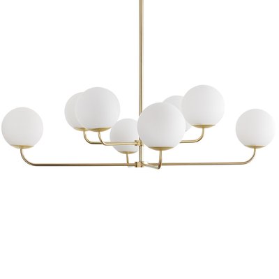 Suspension laiton et verre opaline, Moricio LA REDOUTE INTERIEURS