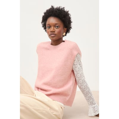 Pull droit court sans manches col rond BONOBO